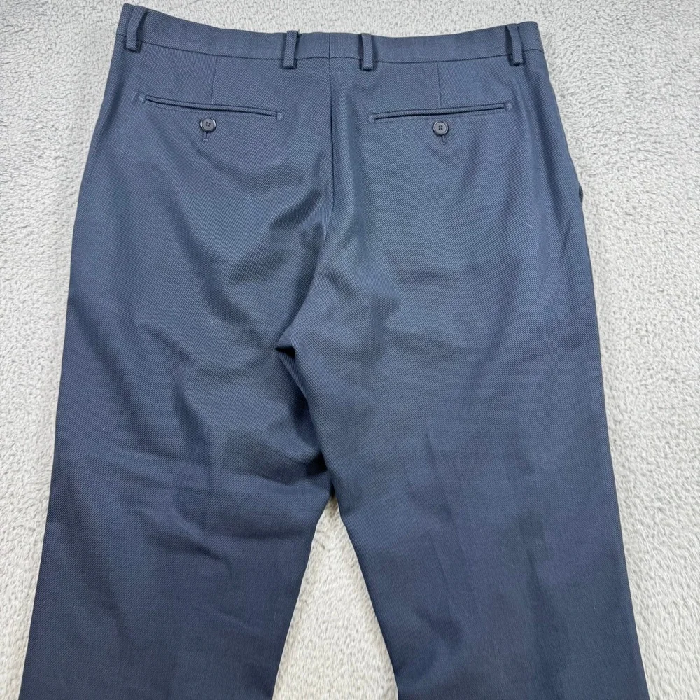 Banana Republic Mens Standard Fit Navy Blue Textured Dress Pants 33x29 Stretch